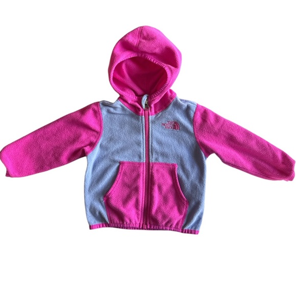 The North Face Kids Hoodie Jacket in Pink and Gray Infant size 6-12M - Picture 1 of 3